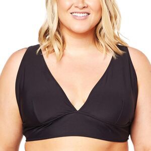 Bethenny Swim V-Neck Top Midnight Blackout - Regular